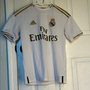 Adidas White and Gold Real Madrid Jersey